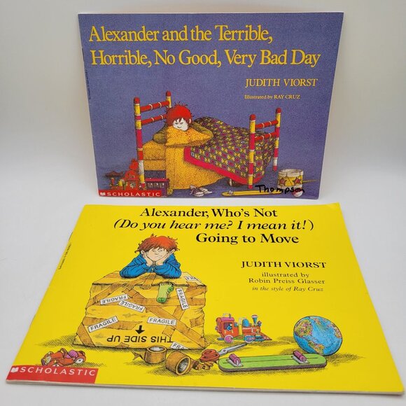 Judith Viorst Book Lot - Alexander BAD DAY & NOT GOING TO MOVE   - BK022 - Picture 3 of 9